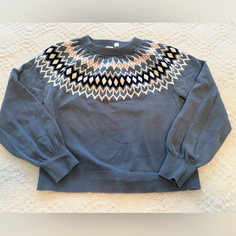 GAP Kids Blue and White Crewneck Sweater